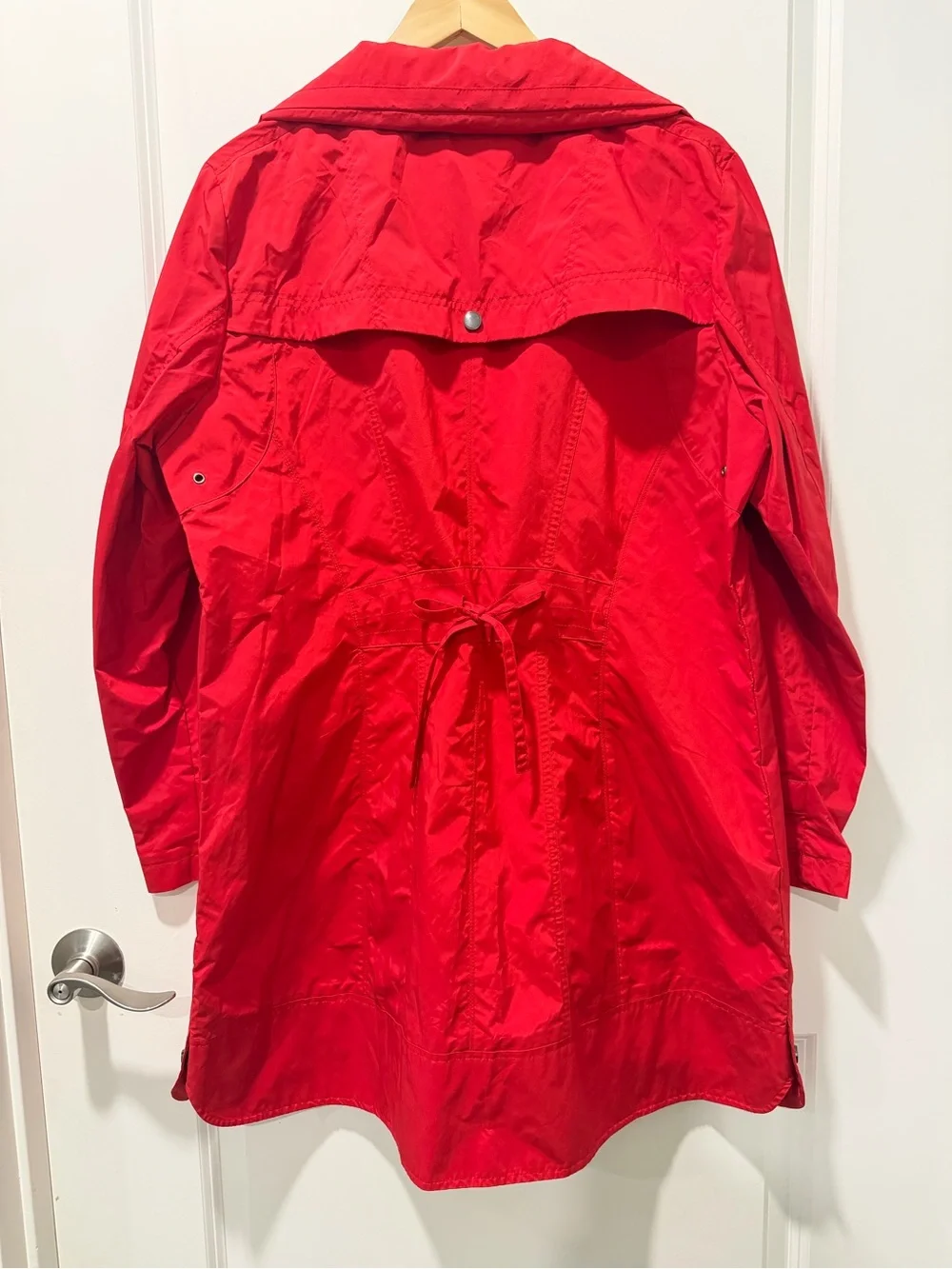 Cole Haan Women's Red Hooded Rain Jacket
